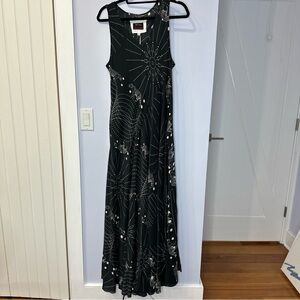 Johnny Was Rhea Silk Maxi Elegant Black Sleeveless Dress. Size M. NEW.